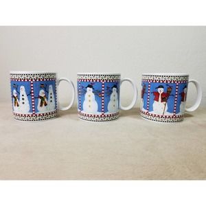 Sakura Oneida Snowman Coffee Mug Tea Cup Debbie Mumm 2001 Vintage S